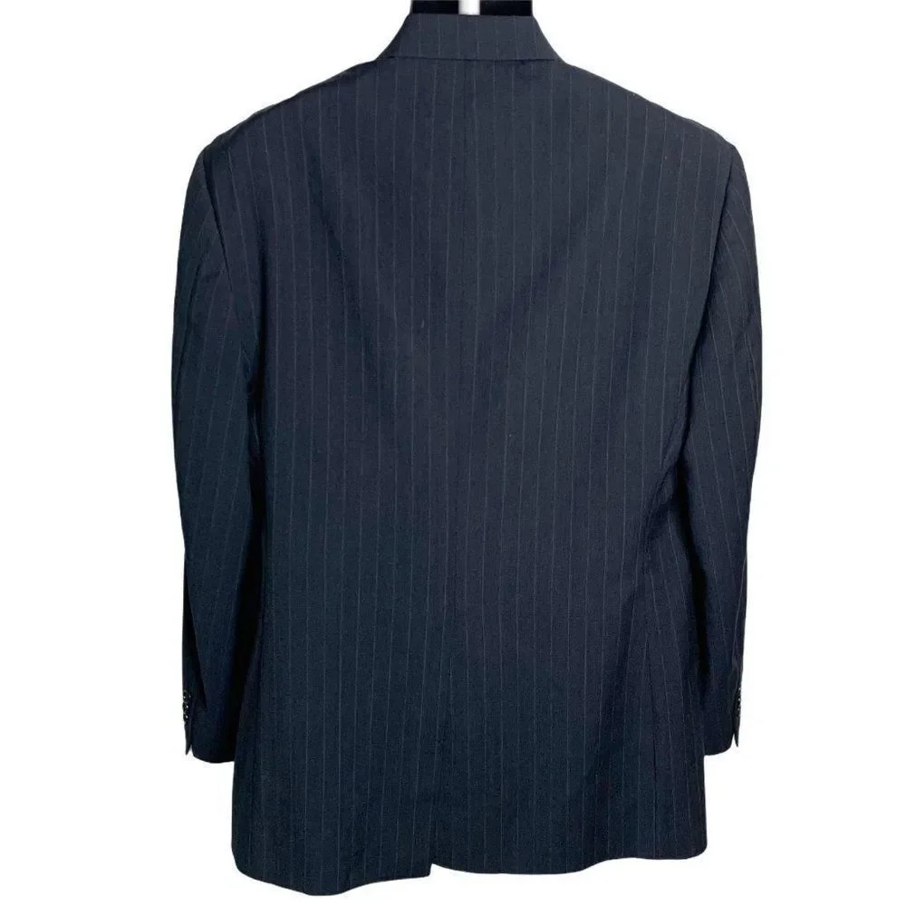 Brooks Brothers Wool Blazer Jacket 43 Navy Striped